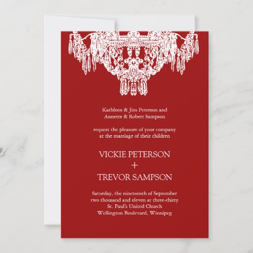 Classy Chandelier Wedding Invitations