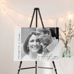 Classy Cheers Anniversary Photo Welcome Sign