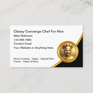 Classy Chef Home Cook Cooking Meals Business Card