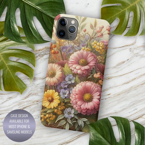 Classy Chic Antique Floral Fine Art Illustration iPhone 11 Pro Max Case