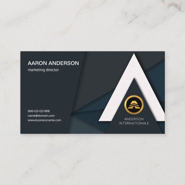 Classy Chic Artistic Alphabet-A Arrowhead Sales Business Card (Front)