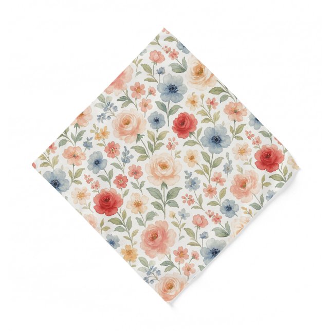 Classy Chic Bandana With Floral Art Pattern (Front)