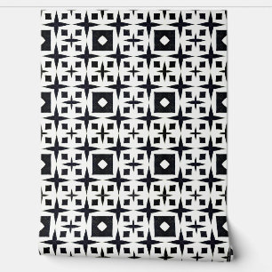 Classy Chic Black and White Geometric Deco Modern Wallpaper