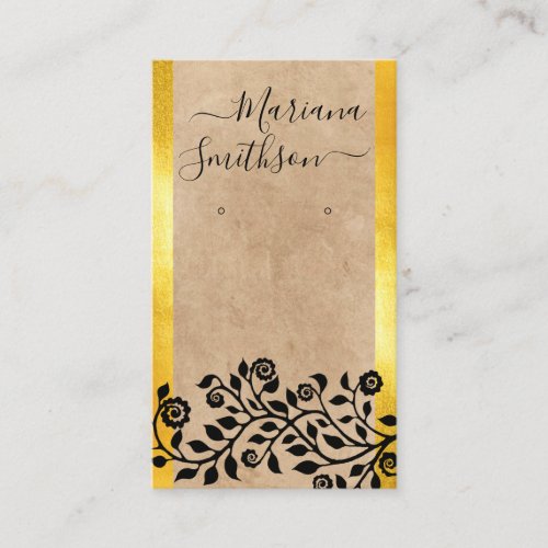 Classy Chic Black Beige Gold Earring Display Cards