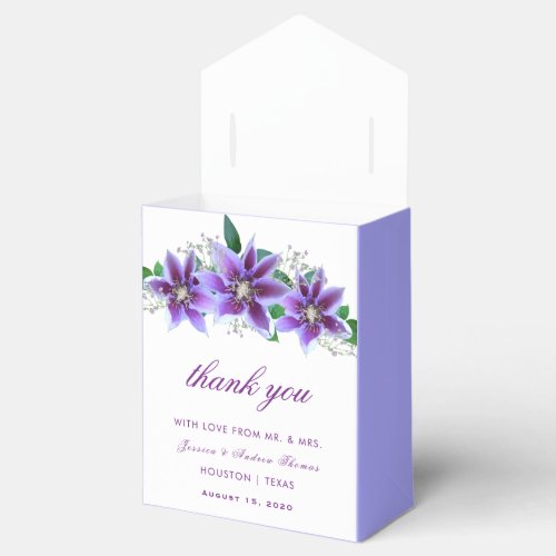 Classy Chic Clematis Wedding Favor Boxes