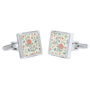 Classy Chic Cufflinks With Floral Art Pattern