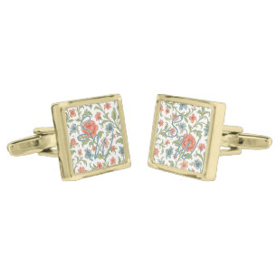 Classy Chic Cufflinks With Floral Art Pattern