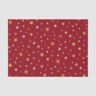 Classy Chic Elegant Gold Silver Red Christmas Star Tissue Paper