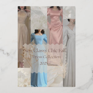 Classy Chic Fall '25 Elegant Autumn Dress Drop Foil Invitation
