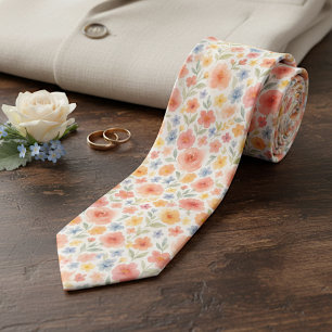 Classy Chic Floral Art Pattern Neck Tie
