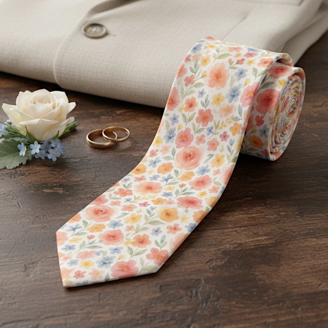 Classy Chic Floral Art Pattern Neck Tie (Creator Uploaded)