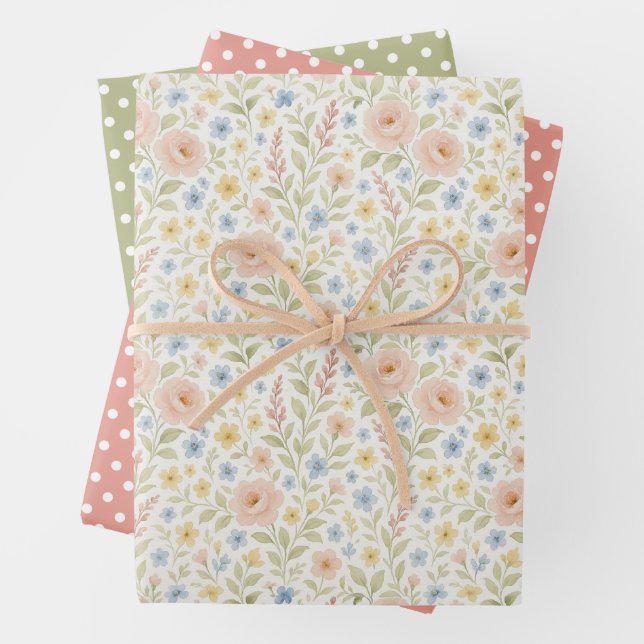 Classy Chic French Floral Art Wrapping Paper (In situ)