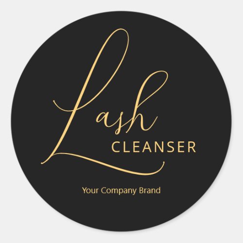 Classy Chic Gold and Black Lash Cleanser Label