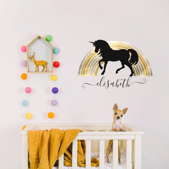  Classy Chic Luxury Black And Gold Rainbow Unicorn Wall Decal (Creator Uploaded)