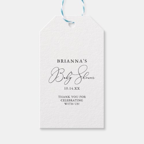 Classy Chic Minimalist Baby Shower Gift Tags