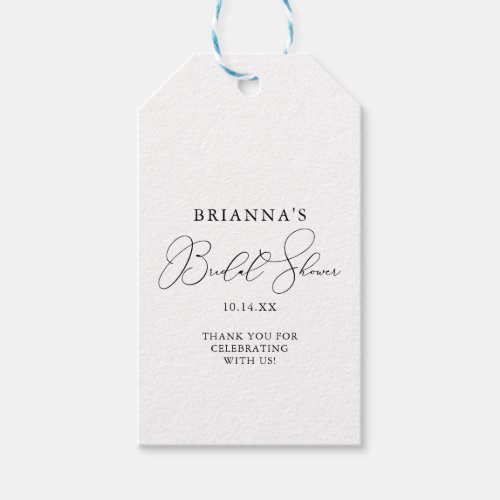 Classy Chic Minimalist Bridal Shower Gift Tags