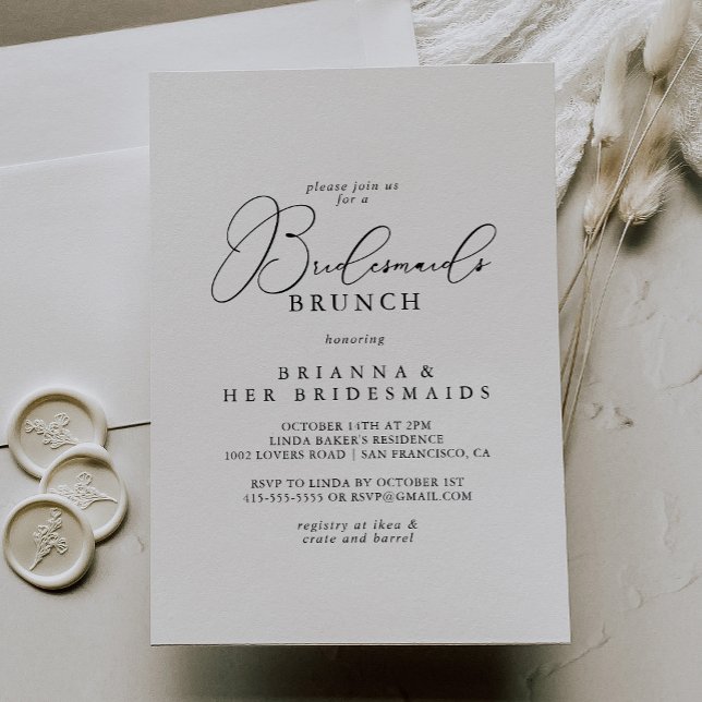 Classy Chic Minimalist Bridesmaids Brunch Shower Invitation (Creator Uploaded)