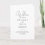 Classy Chic Minimalist Folded Wedding  Program<br><div class="desc">This classy chic minimalist folded wedding program is perfect for a rustic wedding. The simple and elegant design features classic and fancy script typography in black and white. 

Include a quote or short message,  order of service,  wedding party and thank you message.</div>