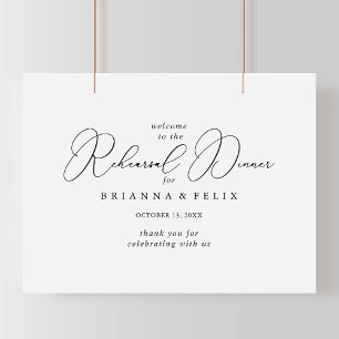 Classy Chic Minimalist Rehearsal Dinner Welcome  Poster