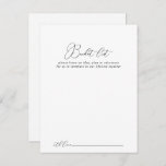 Classy Chic Minimalist Wedding Bucket List Cards<br><div class="desc">These classy chic minimalist wedding bucket list cards are the perfect activity for a rustic wedding reception or bridal shower. The simple and elegant design features classic and fancy script typography in black and white. 

Change the wording to suit any life event. Bucket list sign is sold separately.</div>