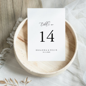 Classy Chic Minimalist Wedding Table Number by TwoSonsPaperCo at Zazzle