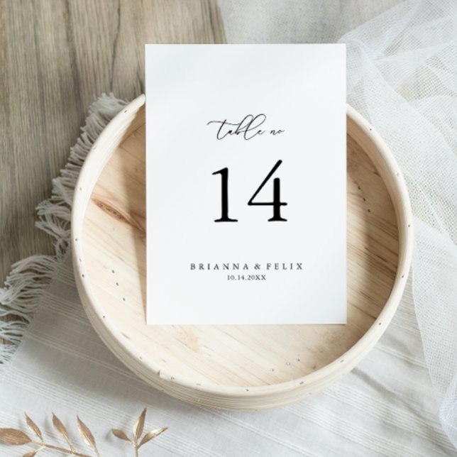 Classy Chic Minimalist Wedding Table Number (Creator Uploaded)
