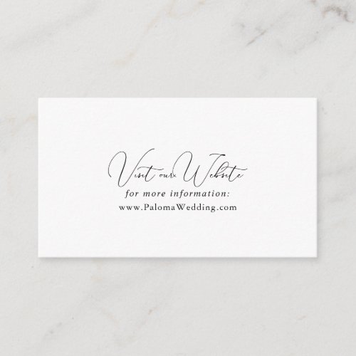 Classy Chic Minimalist Wedding Website  Enclosure Card
