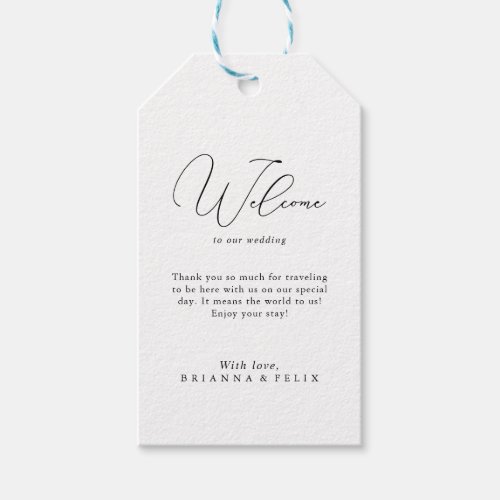 Classy Chic Minimalist Wedding Welcome Gift Tags