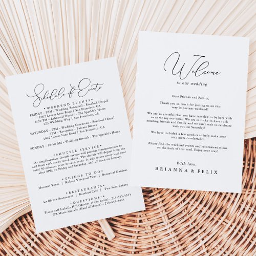 Classy Chic Minimalist Wedding Welcome Letter