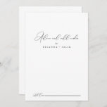 Classy Chic Minimalist Wedding Well Wishes  Advice Card<br><div class="desc">This classy chic minimalist wedding well wishes advice card is perfect for a rustic wedding. The simple and elegant design features classic and fancy script typography in black and white. These cards are perfect for a wedding, bridal shower, baby shower, graduation party & more. Personalize the cards with the names...</div>