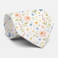 Classy Chic Neck Tie With Floral Art Pattern