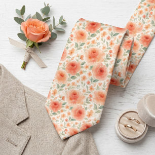 Classy Chic Neck Tie With Floral Art Pattern