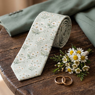 Classy Chic Necktie With Delicate Floral Art