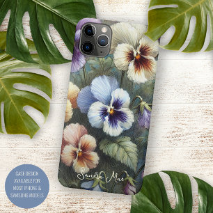 Classy Chic Pansies Fine Art Botanical Painting iPhone 11Pro Max Case