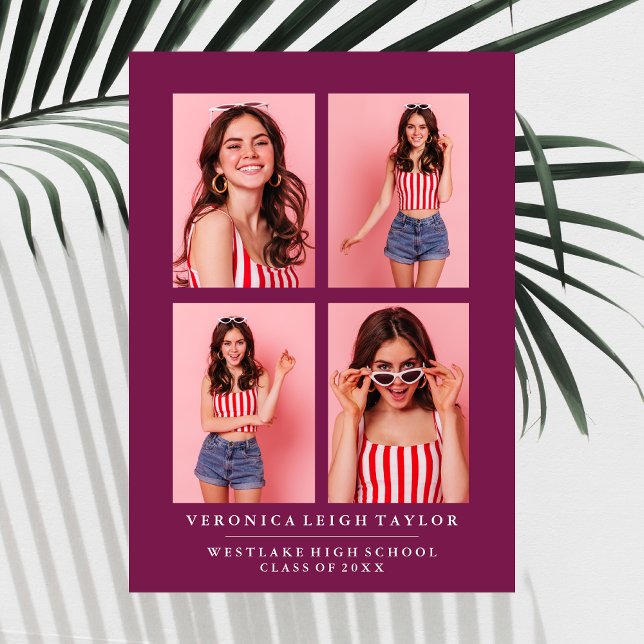 CLASSY CHIC PHOTO COLLAGE GRADUATION ANNOUNCEMENT (Creator Uploaded)