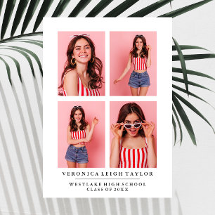 CLASSY CHIC PHOTO COLLAGE GRADUATION ANNOUNCEMENT