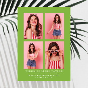 CLASSY CHIC PHOTO COLLAGE GRADUATION ANNOUNCEMENT