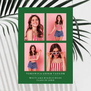 CLASSY CHIC PHOTO COLLAGE GRADUATION ANNOUNCEMENT