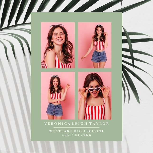 CLASSY CHIC PHOTO COLLAGE GRADUATION ANNOUNCEMENT (Creator Uploaded)