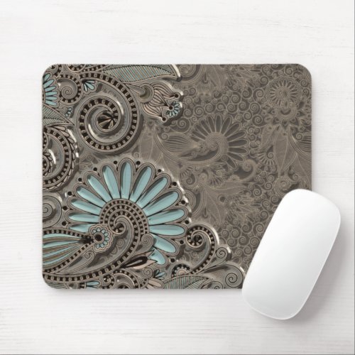 Classy Chic Pretty Damask Paisley Floral Pattern M Mouse Pad