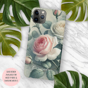 Classy Chic Roses Fine Art Botanical Drawing iPhone 11Pro Max Case