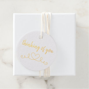 Classy Chic Thinking Of You Heart Foil Favor Tags