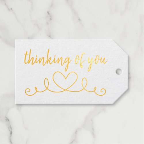 Classy Chic Thinking Of You Heart Foil Gift Tags