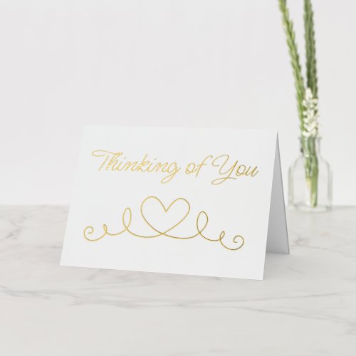 Classy Chic Thinking Of You Heart Foil Holiday Card