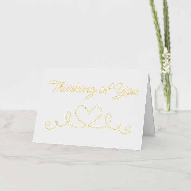 Classy Chic Thinking Of You Heart Foil Holiday Card (Flower)