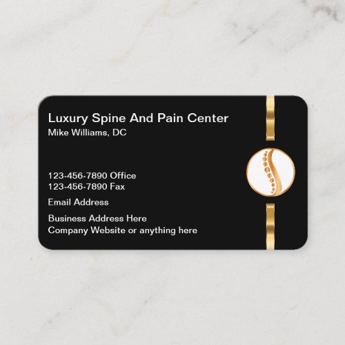 Classy Chiropractor Medical Business Cards