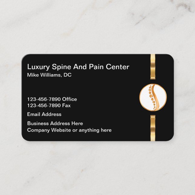 Classy Chiropractor Medical Business Cards (Front)