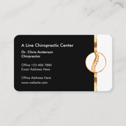 Classy Chiropractor Office Spine Center Business Card