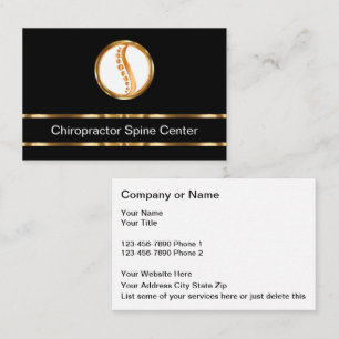 Classy Chiropractor Spine Center Business Card