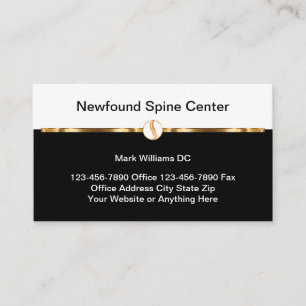 Classy Chiropractor Spine Theme Business Cards